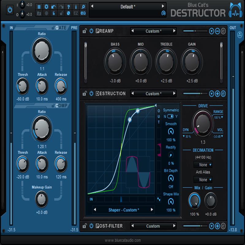 Blue Cat Destructor 2 Distortion Plugin | Virtual Processors ...